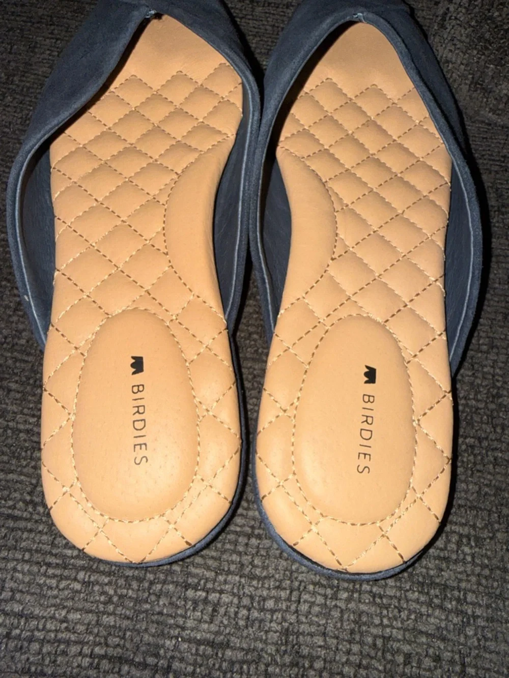 Birdies Midnight Blue Suede Swan Mules Size 8.5 - Picture 5 of 8